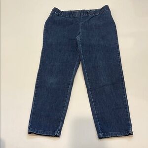 Soft Surroundings Blue Elastic Waist Straight-Leg Jeans with Clean Design